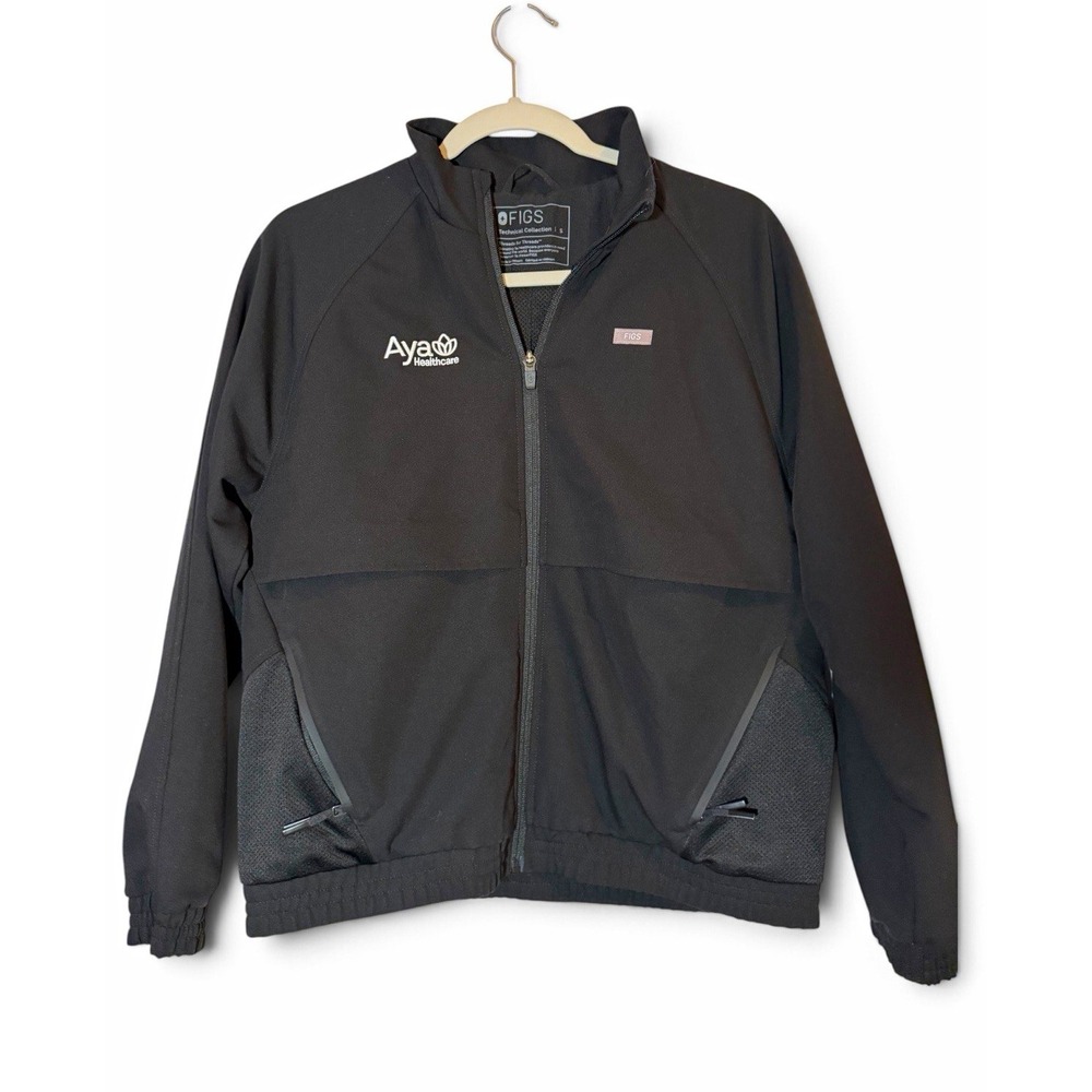 FIGS Sydney Performance Scrub Jacket Womens S Black Aya Healthcare Technical